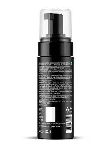 Beardo Acne Clear Foam Face Wash, 100ml | 3-in-1 Face Wash for Acne and Pimples | Anti Acne Face Wash for Men | 2% Salicylic Acid for Acne Prone Skin